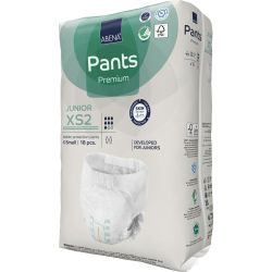 Еко пелени, тип гащи за деца и юноши Abena Pants Junior Premium, XS2, 6-12 год., ханш 50-75 см., 18 броя, 1500 мл., 7 капки 
