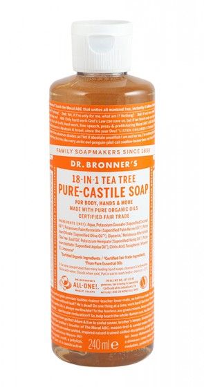 Кастилски сапун с чаено дърво Dr. Bronner's 59/240/473 мл.