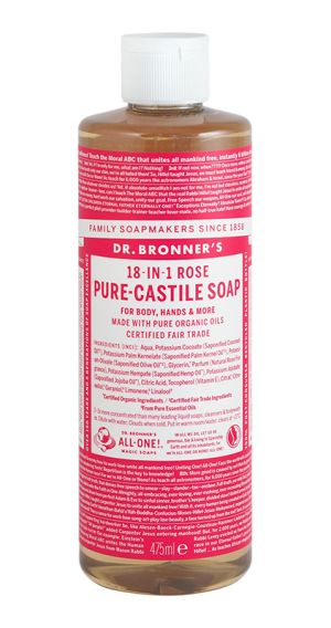 Кастилски сапун с роза Dr. Bronner's 59/240/473 мл.