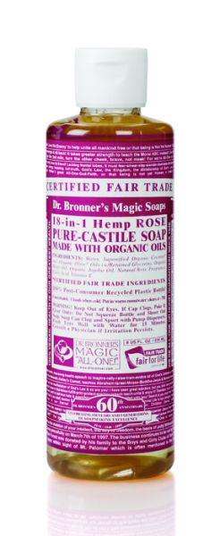 Кастилски сапун с роза Dr. Bronner's 60/236/475 мл.