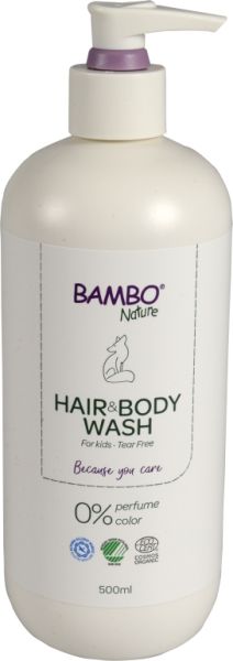 Шампоан за коса и тяло без аромат Bambo Nature, 500 мл.