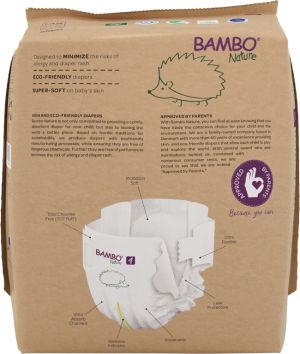 Еко пелени за еднократна употреба Bambo Nature, размер 4, L, 7-14кг., 24 броя, хартиена опаковка 