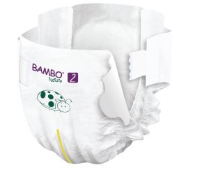 Еко пелени за еднократна употреба Bambo Nature, размер 2, S, 3-6кг., 30 броя, хартиена опаковка 