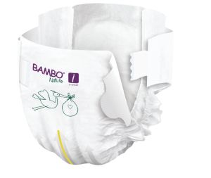 Еко пелени за еднократна употреба Bambo Nature, размер 1, XS, 2-4кг., 22 броя, хартиена опаковка 