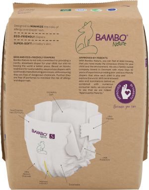 Еко пелени за еднократна употреба Bambo Nature, размер 5, XL, 12-18кг., 22 броя, хартиена опаковка 