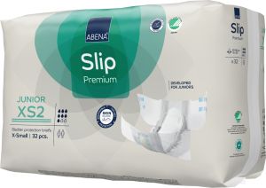 Еко пелени за деца и юноши Abena Slip Junior Premium, 5-15 год., ханш 40-60см., XS2, 32 броя, 1500 мл., 7 капки 
