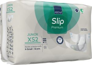 Еко пелени за деца и юноши Abena Slip Junior Premium, 5-15 год., ханш 40-60см., XS2, 32 броя, 1500 мл., 7 капки 