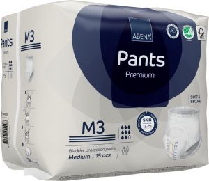 Гащи за възрастни за инконтиненция Abena Pants M3 Premium, ханш 80-110см., 15 бр., 2400 мл., 8 капки 