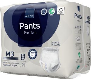 Гащи за възрастни за инконтиненция Abena Pants M3 Premium, ханш 80-110см., 15 бр., 2400 мл., 8 капки 