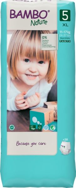 Еко пелени, тип гащи, Bambo Nature Pants Tall, размер 5, XL, 11-17кг., 38 броя 