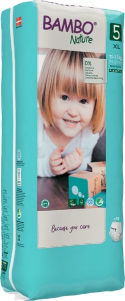 Еко пелени, тип гащи, Bambo Nature Pants Tall, размер 5, XL, 11-17кг., 38 броя 