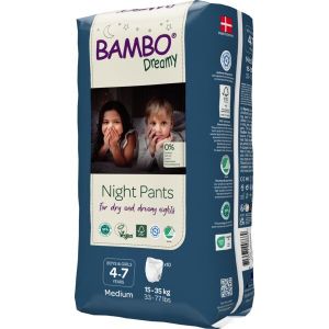 Нощни еко пелени гащи Bambo Dreamy, унисекс, 4-7 години, 15-35кг., 10 бр. 