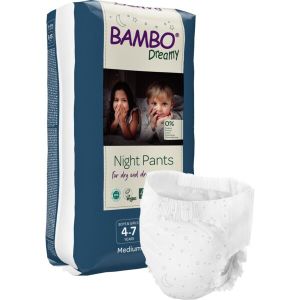 Нощни еко пелени гащи Bambo Dreamy, унисекс, 4-7 години, 15-35кг., 10 бр. 