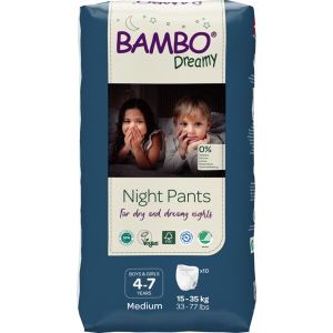 Нощни еко пелени гащи Bambo Dreamy, унисекс, 4-7 години, 15-35кг., 10 бр. 