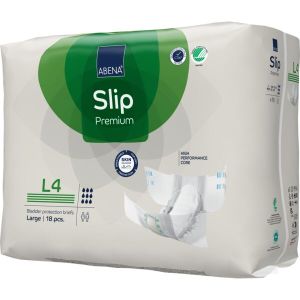 Еко пелени, памперси за инконтиненция и нощно напикаване Abena Slip Premium, размер L4,  ханш 100-150см., 18 броя, 4000 мл., 9 капки 