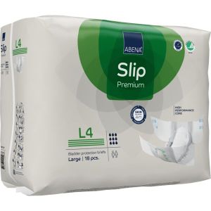 Еко пелени, памперси за инконтиненция и нощно напикаване Abena Slip Premium, размер L4,  ханш 100-150см., 18 броя, 4000 мл., 9 капки 