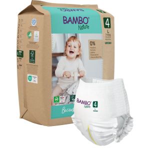 Еко пелени, тип гащи, Bambo Nature Pants, размер 4, L, 7-12кг., 20 броя, хартиена опаковка  