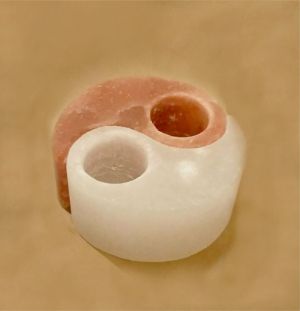 Свещник Ин-Ян от хималайска сол   - 1,300 кг. 