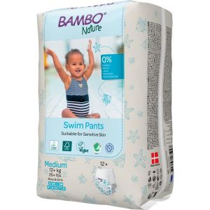 Бебешки еко пелени, тип гащи за плуване Bambo Nature Swim Pants, размер M, 12+кг., 12 броя 