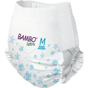 Бебешки еко пелени, тип гащи за плуване Bambo Nature Swim Pants, размер M, 12+кг., 12 броя 