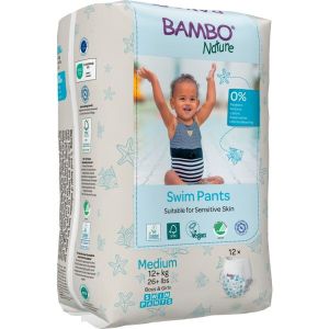 Бебешки еко пелени, тип гащи за плуване Bambo Nature Swim Pants, размер M, 12+кг., 12 броя 