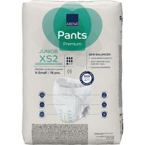 Еко пелени, тип гащи за деца и юноши Abena Pants Junior Premium, XS2, 6-12 год., ханш 50-75 см., 18 броя, 1500 мл., 7 капки 