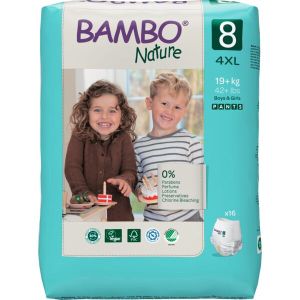 Еко пелени, тип гащи, Bambo Nature Pants, размер 8, 4 XL, 19 + кг., 16 броя 