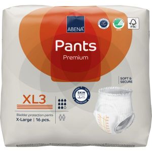 Гащи за възрастни за инконтиненция Abena Pants XL3 Premium, ханш 130-170см., 16 бр., 2600 мл., 8 капки 