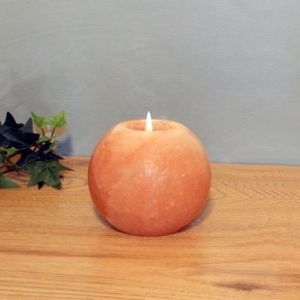 Свещник Сфера от хималайска сол -  1 кг. 